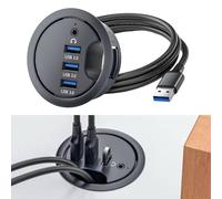 Hub con ojales de escritorio, organizadores de cables de transferencia de datos, para ordenadores portátiles, unidades externas, impresoras, 69 x 59 x 24 mm