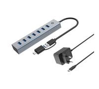 CONCEPTRONIC HUBBIES21GP - Concentrador USB 3.0 de 7 Puertos con Fuente de alimentación, 5 Gbps, USB-A x 7