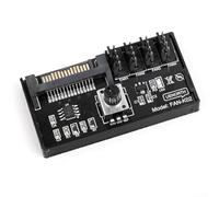 Hub controlador de ventilador PWM de 12 V y 4 pines con perilla ajustable, soporta hasta 4 ventiladores, salida máxima de 60 W, para alimentación SATA, para sistemas de refrigeración de PC (1 unidad)