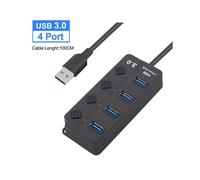 (HUB de 4 puertos) Concentrador USB 3.0 Concentrador USB 2.0 Concentrador divisor multiUSB Cable de