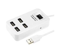 Hub de 4 puertos USB 2 0 de alta velocidad, transferencia rápida de archivos grandes, velocidad de transmisión de 480 Mbps, uso simultáneo, control con una sola tecla