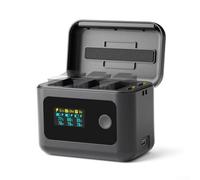 Hub de carga de batería para Gopro-13, triple cargador de batería, doble función, indicador de luz simple y claro, pantalla LED de entrada USB-C de 24 W, seguimiento de estado en tiempo real
