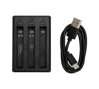 Hub de Carga de Batería Rápida para Insta360 One X2, Estación de Carga de Batería Rápida Portátil de 3 Canales con Indicador LED y Cable de Carga Tipo C