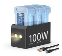 Hub de carga DJI Mini 4 Pro/3 Series - 100W Bidireccional con LED de almacenamiento, modo alarma, cargador rápido 3X