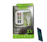 Hub De Carga USB, Nuevo Cargador De Teléfono Móvil Tira De Cabezal De Carga Multipuerto De 6 USB Adecuada para Enchufe De 3 A, Bloque USB De 6 Puertos, Cable De Extensión De 1 M/3,28 Pies