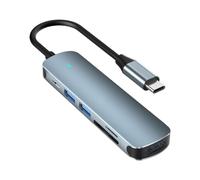 Hub de expansión USB C - Adaptador de concentrador multipuerto USB C, dispositivo de transmisión de datos 6 en 1 para configuración de presentaciones, hogar, negocios, reuniones, cafetería