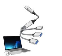 Hub de extensión de cable USB dividido - Línea multipuerto de un pie con extensión de datos estable 1 entrada 3 salidas, cable de alimentación compartida confiable | Accesorio de conectividad de