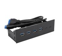 Hub de Panel Frontal USB 3.0, 4 Puertos Panel Frontal de Unidad óptica Estable de 5,25 Pulgadas y 5 Gbps con Rápida Disipación de Calor para Placa Base de Escritorio, Plug and