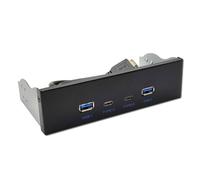 Hub de panel frontal USB 3.2 con ranura multiUSB 3.2 tipo C, puerto de súper velocidad para panel de unidad óptica de espacio abierto de 3.5 pulgadas