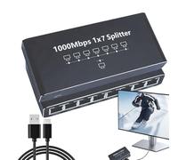Hub de red - Hub de Internet de 8 puertos | Adaptador de alta velocidad 1000 Mbps, extensor portátil Plug and Play para Streaming Computer Laptop TV