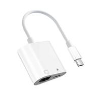 Hub de red USB C a RJ45 de 100 Mbps con carga tipo C, compatible con TV Box, PC, portátil y teléfono.