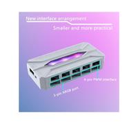 Hub de Ventilador de Chasis de 10 Puertos ARGB 3PIN + PWM 4PIN Equipado con Control Remoto Que Controla la Iluminación en Color Negro