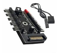 Hub de ventilador de refrigeración para PC de 1 a 10, divisor de 4 pines de 12 V con entrada de alimentación SATA, para optimizar el flujo de aire y la gestión de cables en construcciones de PC de