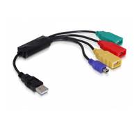 Hub Delock 4 puertos 480 Mbit/s modelo 61724 cable flexible negro