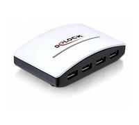 Hub Delock 4 puertos 5000 Mbit/s USB 3.2 Gen 1 externo negro y blanco