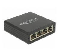 Hub DeLOCK 4 puertos RJ-45 USB 3.0 Realtek RTL8153 0,8 m metal negro