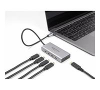 Hub DeLOCK 5 puertos 10 Gbps USB Type-C con PD 85 W cable 30 cm