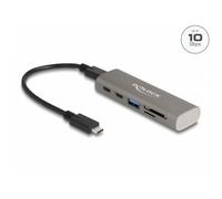 Hub Delock 6 puertos 10 Gbps USB 3.2 Gen 1 con lector SD y MicroSD metálico