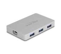 Hub Delock 7 puertos 10 Gbps USB Type-C con PD 82 W aluminio gris