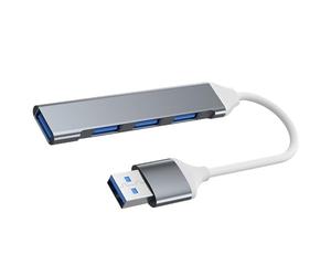 Hub D'Extension USB Compact - Gris Type-C Adaptateur De Données 3.0, Extension Multiport, Connexion Disque Dur/Clavier D'Ordinateur Portable, Rapide Avec Débit De 5 Gbit/S | Hub Adaptateur
