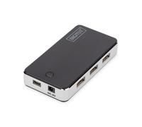Hub Digitus 7 puertos USB 2.0 480 Mbps diseño elegante negro plata