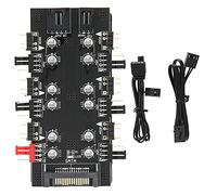 Hub Divisor de 6 vías, Placa de expansión para Control de Velocidad de Ventilador PWM de 4 Pines y Control de luz ARGB de 3 Pines, Extensor de 1 a 6 Ventiladores y RGB para la plac (Interfaz sata)