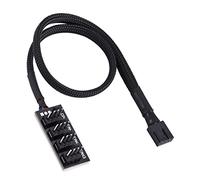 Hub Divisor PWM de 4 Vías con Funda Negra, Controla Numerosos Ventiladores del Sistema, Expande un Encabezado de Ventilador PWM, Admite Función PWM