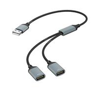 Hub divisor USB C macho a dos USB hembra para laptop, tablet, teléfono, consolas de juegos, dispositivos, carga y transferencia de datos, transferencia de datos de alta velocidad