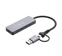 Ewent Hub USB-C 3.2 Gen2 4 en 1 10Gbps, Adaptador Multipuerto con 4 Puertos USB-C, Entrada de Alimentación USB-C 5V, Compatible con Laptop Tablet MacBook y Smartphone, Windows, Mac y Linux