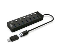 EWENT Hub usb-usb-c 7 ptos interruptor c/alimen.