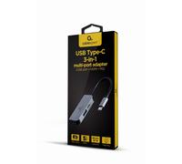 Hub USB GEMBIRD A-CM-COMBO3-02 Plateado