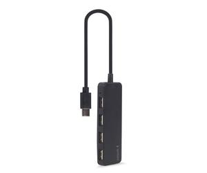Hub Gembird 4 puertos USB 2.0 0,3 m cable Tipo-C integrado UHB-CM-U2P4-01