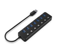 Hub Gembird 7 puertos 5000 Mbit/s modelo UHB-U3P7P-01 con botones e indicadores LED