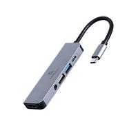 Hub gembird a-cm-combo5-02 multi port adapter usb tipo c 5in1 + hdmi + pd + stereo audio