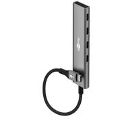 goobay Hub USB-C 4 Puertos Slim - 4X C (USB 3.2), SuperSpeed 5Gbit/s, Carcasa de Aluminio, Compatible con MacBook, iPhone, Android, SSD, Windows/macOS/Linux, 76564