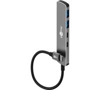 goobay USB C 3.2 - USB A 3.2 / USB C Macho a 2xUSB-C/2xUSB-A, concentrador Compacto para Ordenador portátil y Tableta, Velocidad de Datos de hasta 5 Gbps, Compatible con Windows/Linux/macOS -79159