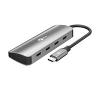 goobay Hub USB-C 4 Puertos Slim - 4X C (USB 3.2), SuperSpeed 10Gbit/s, Carcasa de Aluminio, Compatible con MacBook, iPhone, Android, SSD, Windows/macOS/Linux, 76565