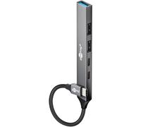 goobay Hub Slim de 5 Puertos, Adaptador multipuerto Tipo C a 3X Tipo A y 2X Tipo C, 5 Gbit/s, 74460