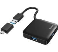 Hama - hub usb con 4 puertos y adaptador usb-c (conexión de múltiple