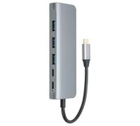 Hub HDMI4K DisplayPort USB C 6 en 1, adaptador multifunción compatible con Thunderbolt3Host con diseño ligero y práctico para viajes y súper