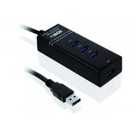 Hub iBOX 4 puertos 5000 Mbit/s USB 3.2 Gen 1 IUH3FB con cable 0,5 m Negro