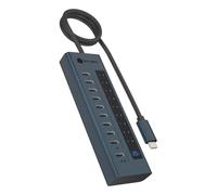 Hub ICY BOX 10 puertos 10 Gbit/s IB-HUB1450-C31 Antracita aluminio 20W cable redondo