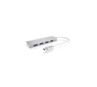 Hub ICY BOX 4 puertos 5000 Mbit/s IB-HUB1425-C3 Plata aluminio y plástico