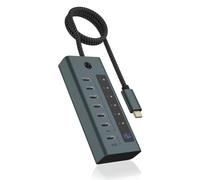 ICY BOX IB-HUB1457-C31 Hub USB Type-C de 7 puertos 3.2 Gen 2, azul-gris