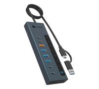 Hub ICY BOX 9 puertos 10 Gbps IB-HUB1743-CPD 100 W aluminio azul