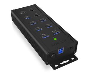 Hub ICYBOX 10 puertos 5 Gbps modelo IB-HUB1703-QC3 aluminio carga rápida