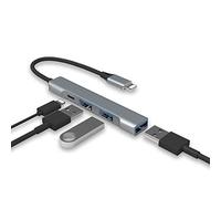 Hub Lightning a USB [Certificado Apple MFi] 4 en 1 USB OTG Hub con 3 puertos USB 3.0 y puerto de carga rápida para iPhone/iPad compatible con micrófonos USB/unidad flash USB/teclado/ratón/tarjeta de sonido USB