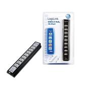 Hub LogiLink 10 puertos 480 Mbit/s modelo UA0096 Negro Certificado ROHS CE FCC