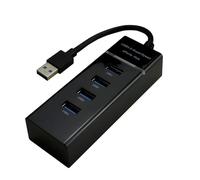MCL Samar Hub USB USB3-M104B/N 4 puertos USB 3.2 Gen 1 (5 Gbit/s) Negro cable corto