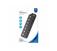 MediaRange USB 2.0 Verteiler 1:7 mit separaten Schaltern, bus powered, schwarz